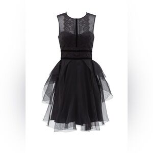 Marchesa Notte Black Lace Dress